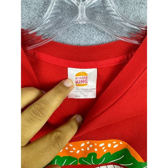 Burger King Whopper Employee Shirt Size M Red Short Sleeve Tee Summer Uniform - Picture 4 of 8